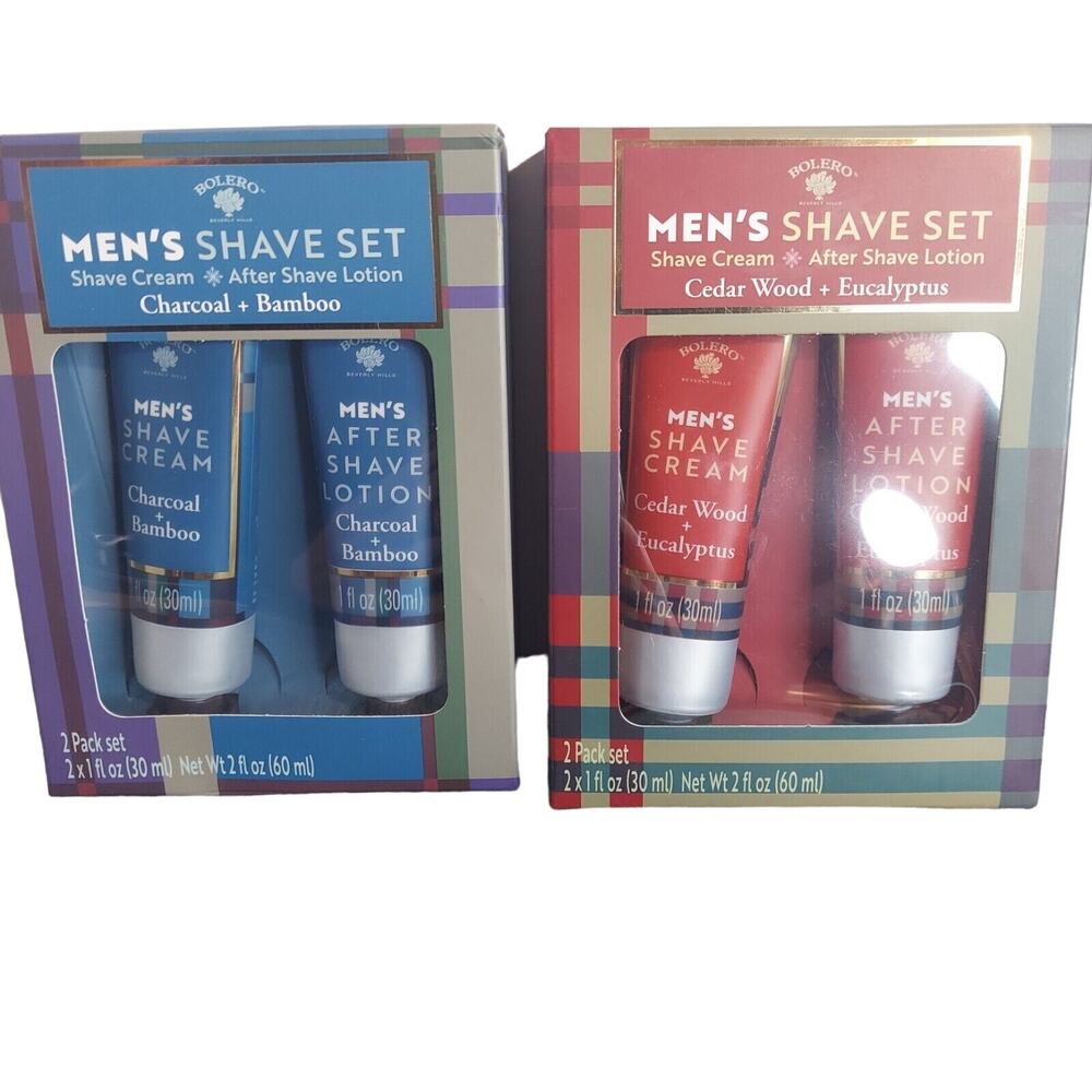 Bolero Men's Shave Set Shave Cream & After Shave Lotion Charcoal + Bamboo And Ce